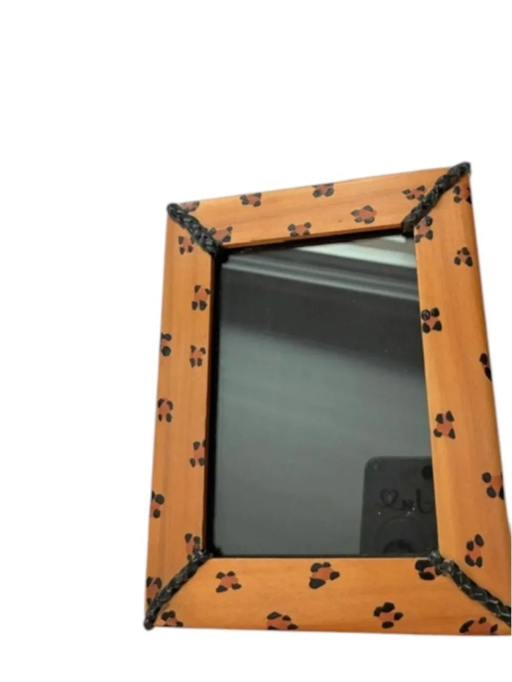 Vintage Handcrafted Wooden Leopard Frame